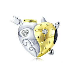 Angel and Devil Heart Charm