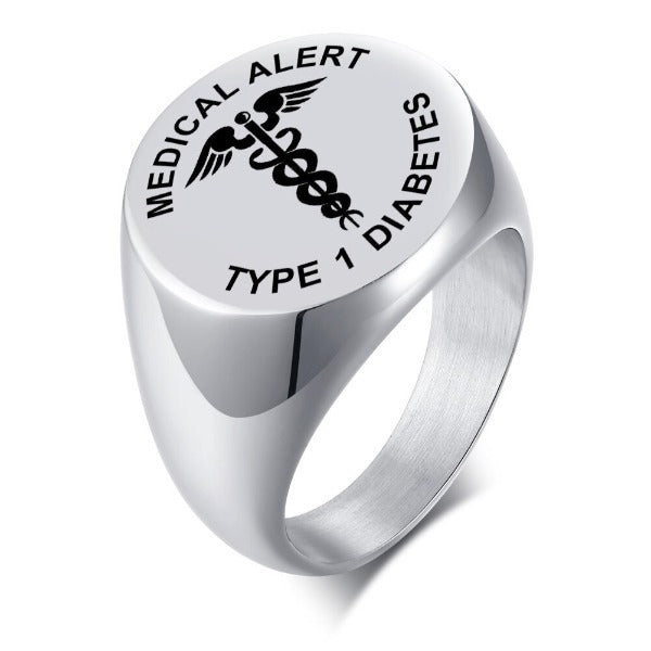 Medical Alert Type 1 DIABETES Ring