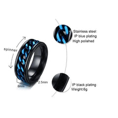 Curb Chain Mens Spinner Ring Australia