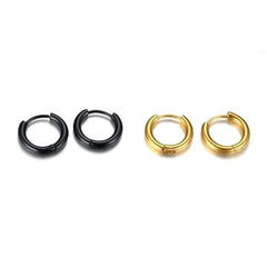 Steel Hoop Huggies  Earrings