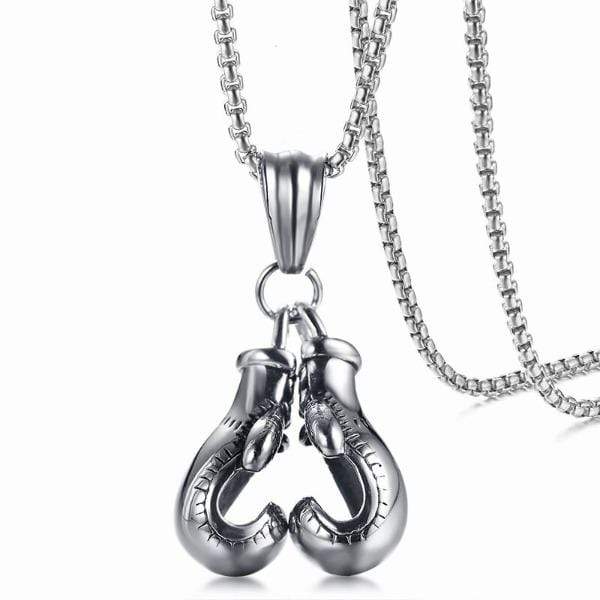 Silver Boxing Gloves Pendant Necklace  for Men