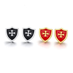 Cool Unique Mens Black Silver Earrings
