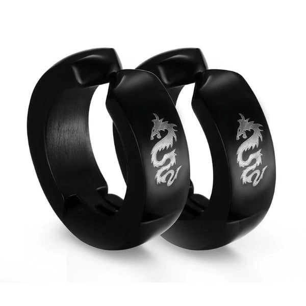 Dragon  Clip On Hoop  Earrings