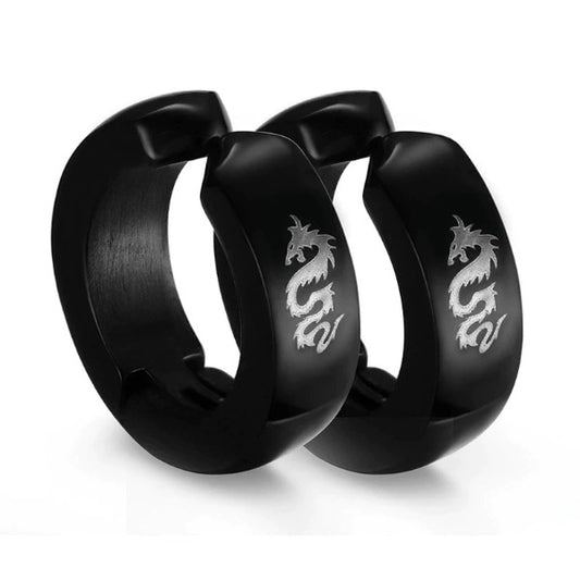 Dragon  Clip On Hoop  Earrings