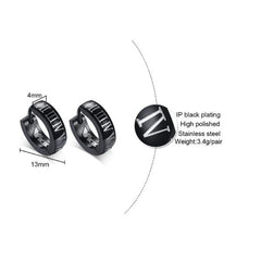Mens Hoop Earrings Black