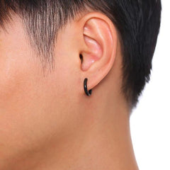 Steel Hoop Huggies  Earrings