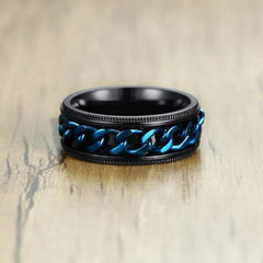 Curb Chain Mens Spinner Ring Australia