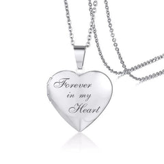 Custom Photo Frame Heart Locket  Pendant Necklace for Women