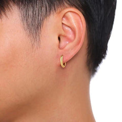 Steel Hoop Huggies  Earrings