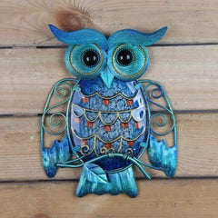 Blue Owl Metal Wall Art