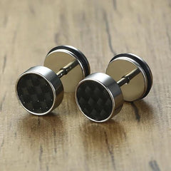 Carbon Fiber Barbell Earrings