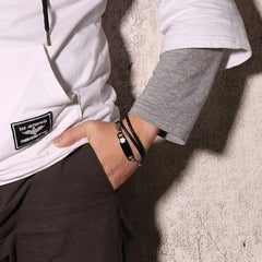 Engrave Medical Alert ID Leather Bracelet