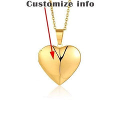 Custom Photo Frame Heart Locket  Pendant Necklace for Women