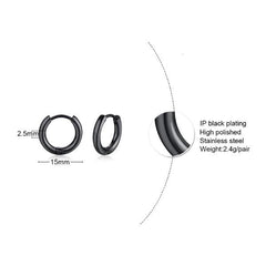 Steel Hoop Huggies  Earrings