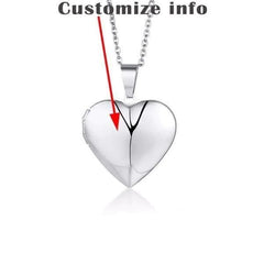 Custom Photo Frame Heart Locket  Pendant Necklace for Women