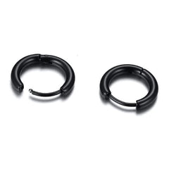 Steel Hoop Huggies  Earrings