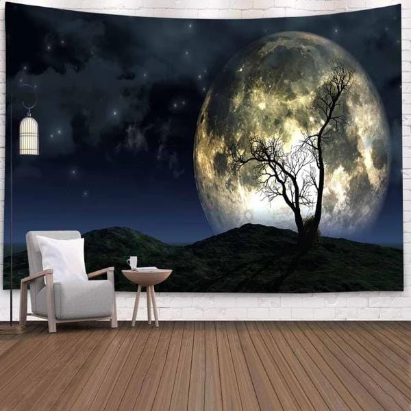Haunting Moonlight Tapestry Wall Hanging