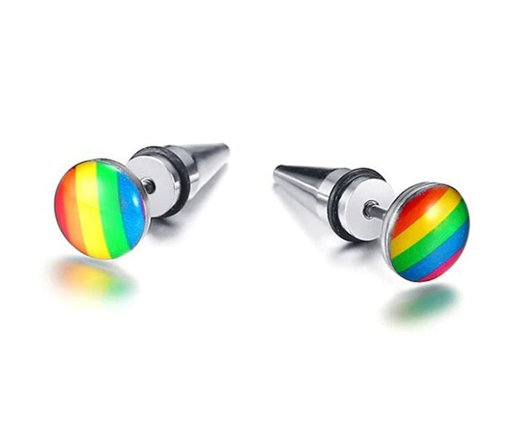 LGBT Stainless Steel Rainbow Stud Earrings
