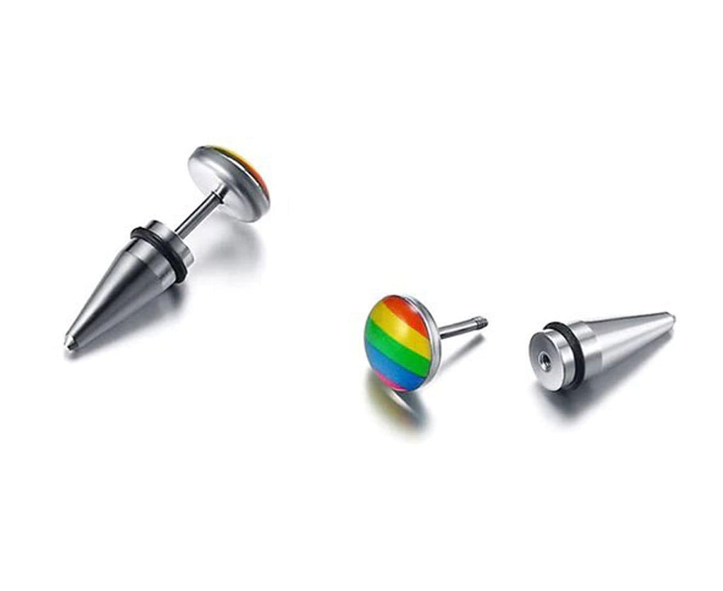 LGBT Stainless Steel Rainbow Color Stud Earrings