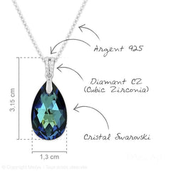 Swarovski Crystal Bermuda Blue Earrings & Necklace Jewellery Set
