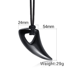 Modern Stainless Steel Men’s Bull Horn Pendant Necklace