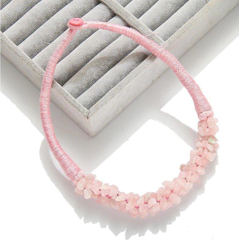 Multi-Colour Natural Stone Choker Necklace