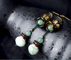 Lotus Jade  Quartz Earrings