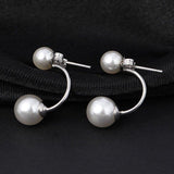 Pearl and Silver Drop Stud