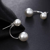 Pearl and Silver Drop Stud