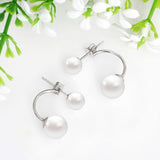 Pearl and Silver Drop Studs