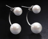 Pearl and Silver Drop Studs