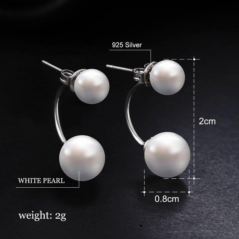 Pearl and Silver Drop Studs