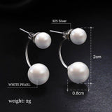 Pearl and Silver Drop Studs