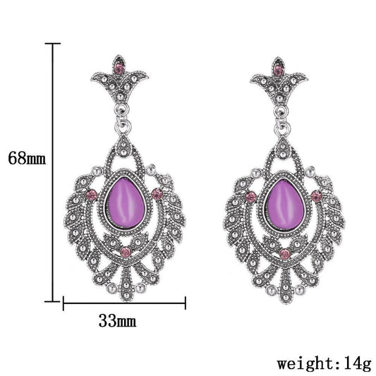 Popular Vintage Alloy Bridal Silver Drop Jewelry Earrings