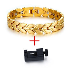 Gold Stainless Steel Magnetic Bracelet  Arthritis