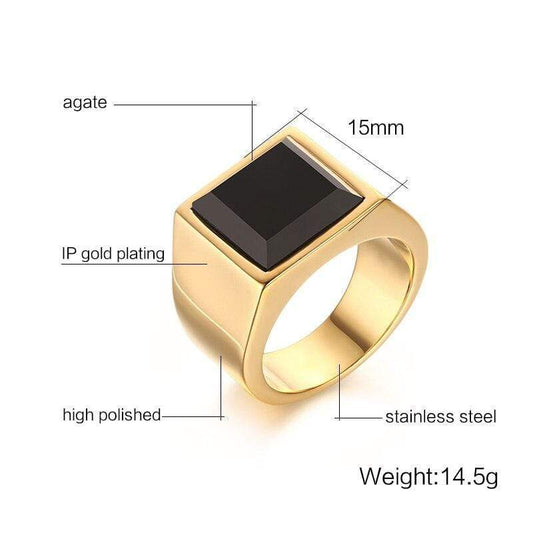 Black and Gold Mens Ring