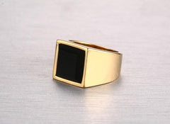 Black and Gold Mens Ring