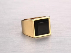 Black and Gold Mens Ring