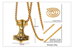 Thor  Hammer  Steel  Necklace for Men