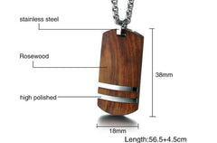 Genuine Rosewood Mens Necklace