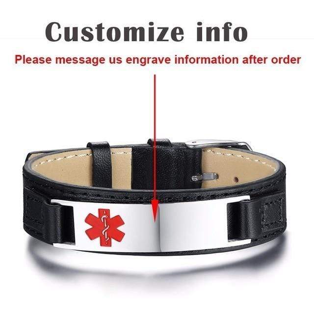 Custom Engraved Medical Id Bracelet  For Men