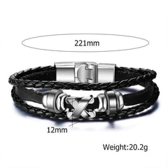 Mens Steel and Leather Bracelets