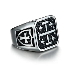 Cross of Jerusalem Mens Ring