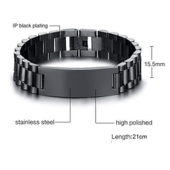 Black  Stainless Steel Bracelet for Men