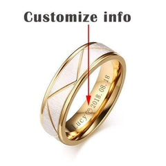 Two-Toned Engrave Mens Wedding Band