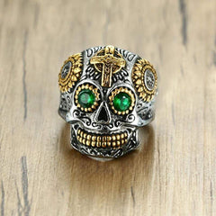 Mens Mexican Sugar Skull Ring