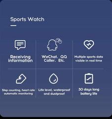 Black Sports Smart Watch for Men & Women