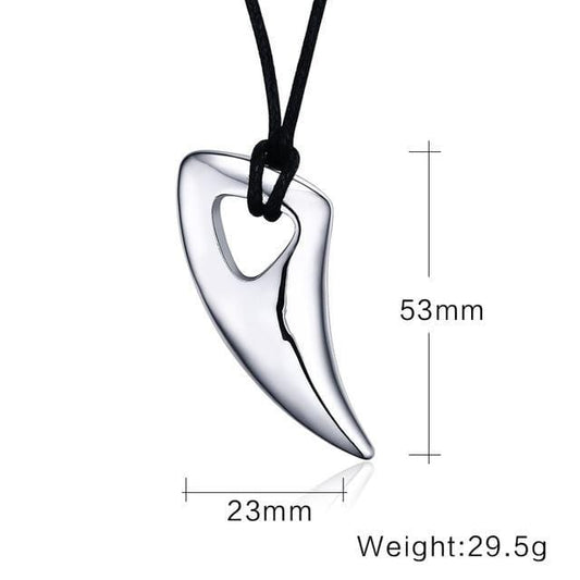 Stainless Steel Sliver Men's  Bullhorn Necklaces