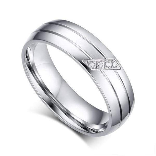 Women Silver Steel Wedding Band