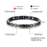  Adjustable Link Bracelet in Black and Gold Tone